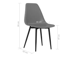 Sillas de comedor 6 unidades gris PP