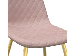Sillas de comedor 4 unidades terciopelo rosa