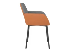 Sillas de comedor 2 unidades cuero sintético y tela gris claro