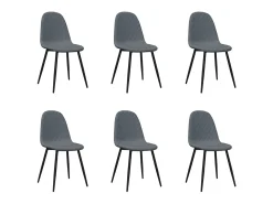 Sillas de comedor 6 unidades terciopelo gris oscuro