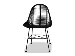 Sillas de comedor 2 unidades ratán natural negro