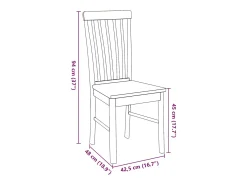 Sillas de comedor 2 unidades madera maciza de caucho blanco