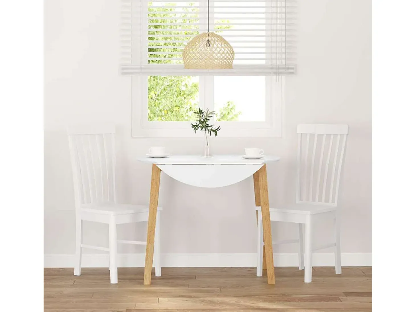 Sillas de comedor 2 unidades madera maciza de caucho blanco