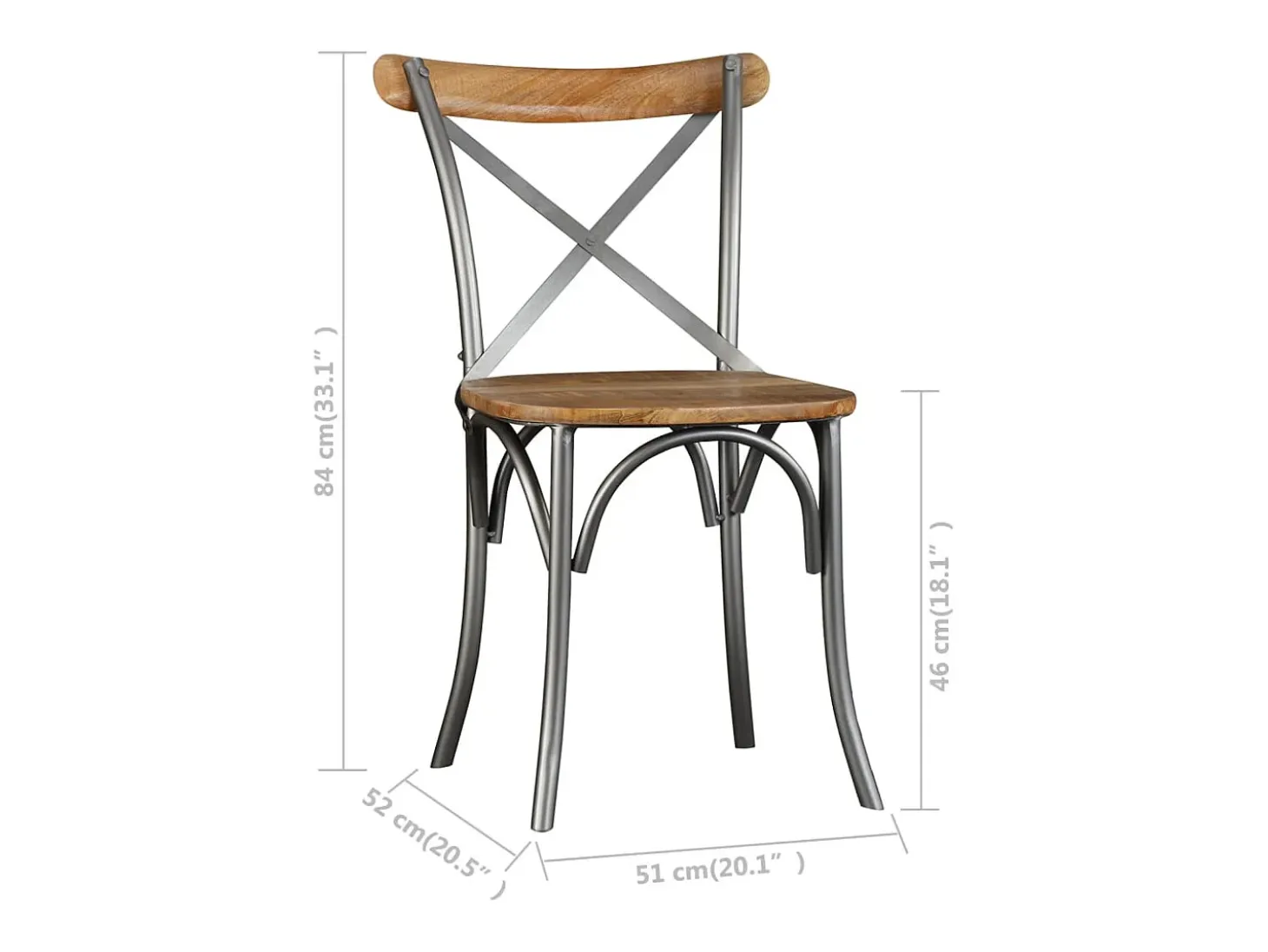 Sillas de comedor 2 unidades madera maciza de mango