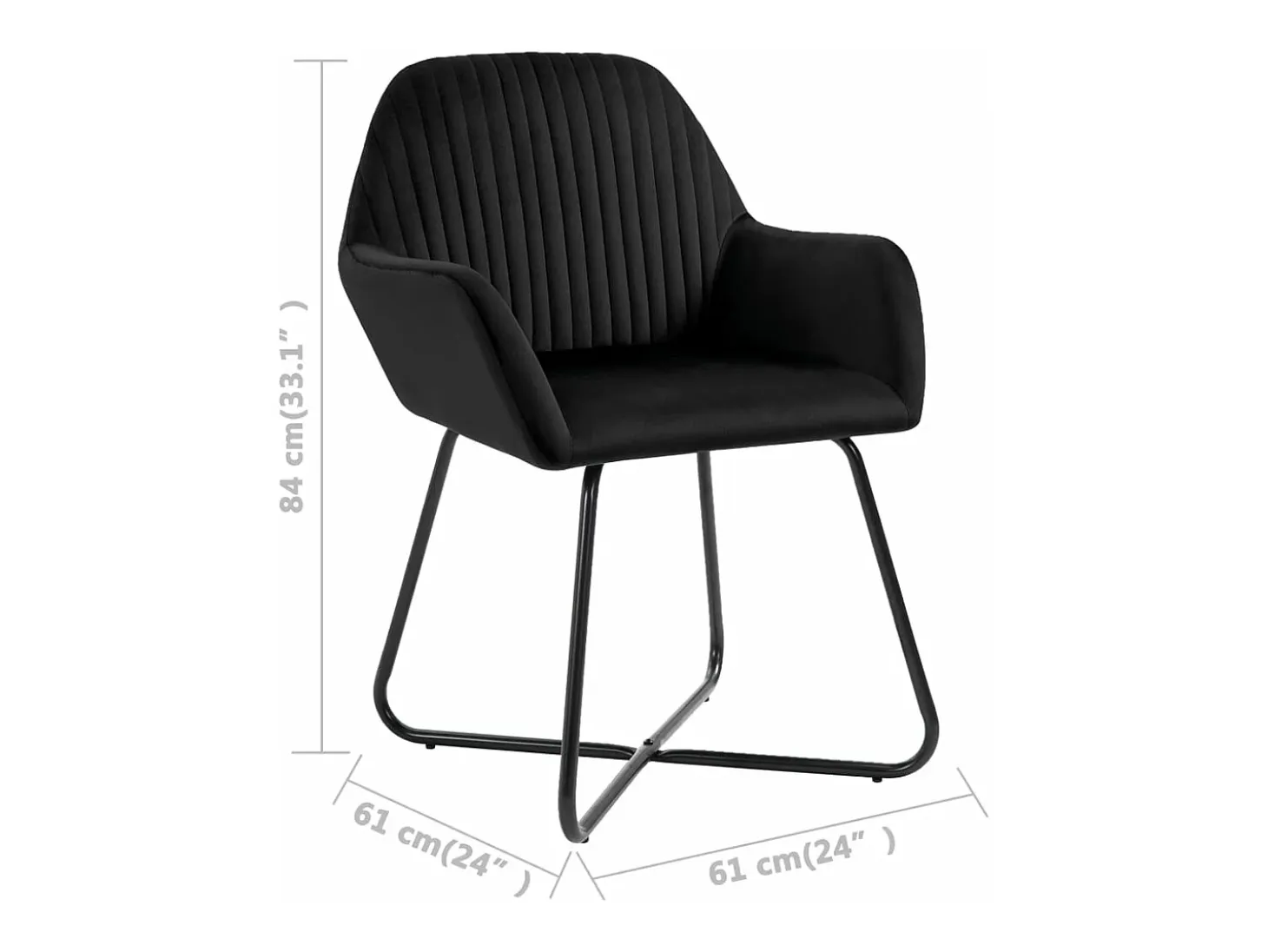 Sillas de comedor 4 unidades terciopelo negro