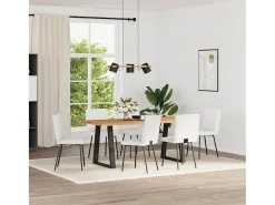 Sillas de comedor 6 unidades cuero sintético blanco
