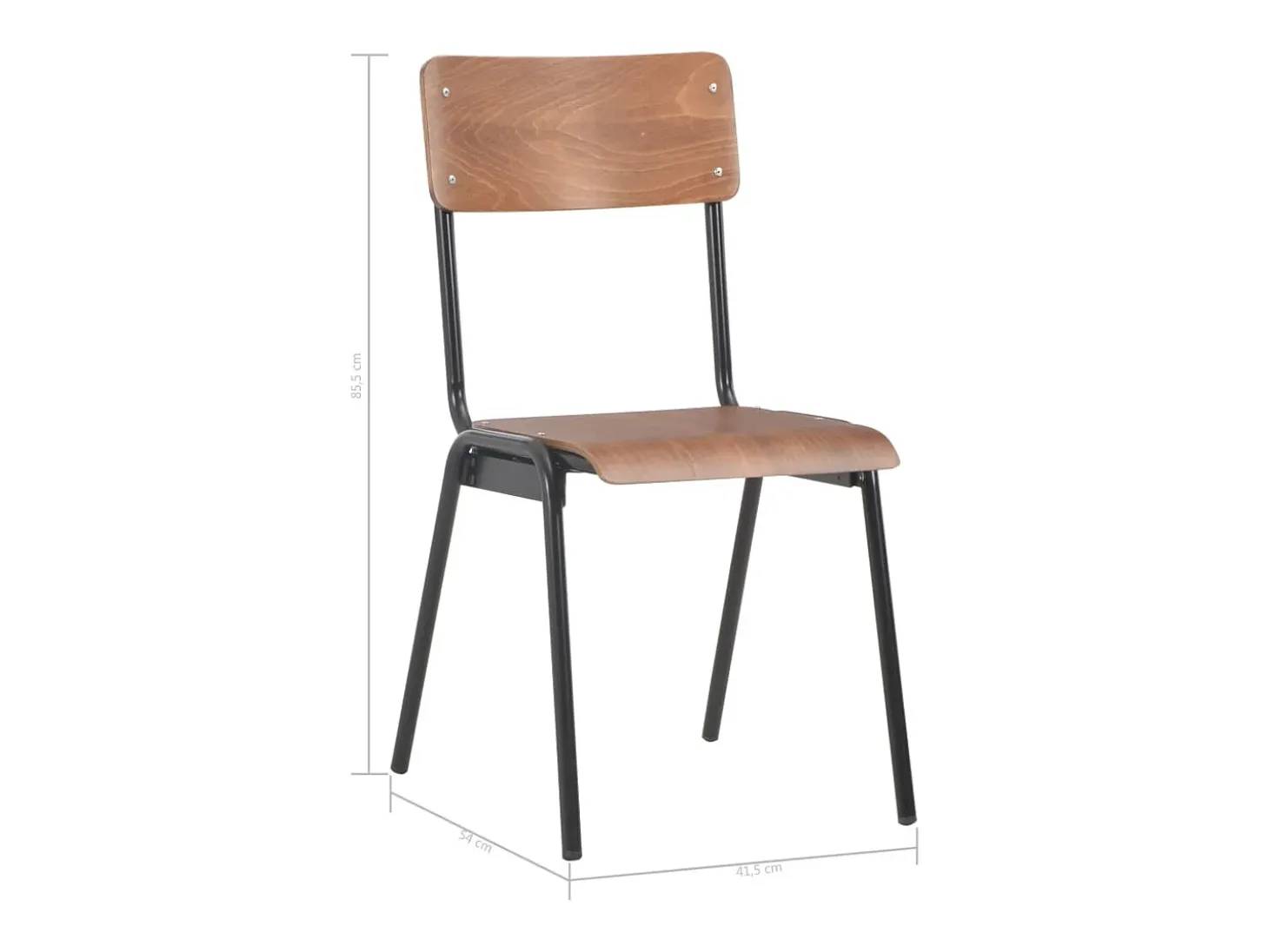 Sillas de comedor 6 unidades madera contrachapada marrón