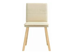 Sillas de comedor 4 unidades tela color crema