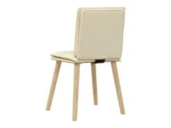 Sillas de comedor 4 unidades tela color crema