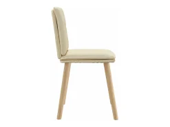 Sillas de comedor 4 unidades tela color crema