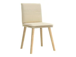 Sillas de comedor 4 unidades tela color crema