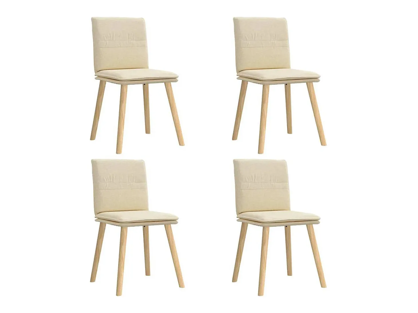 Sillas de comedor 4 unidades tela color crema