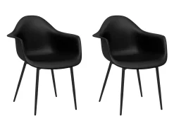 Sillas de comedor 2 unidades negras PP