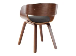 Sillas de comedor 4 unidades madera curvada y tela gris