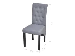 Sillas de comedor 6 unidades de tela gris claro
