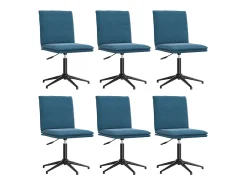 Sillas de comedor 6 unidades terciopelo azul