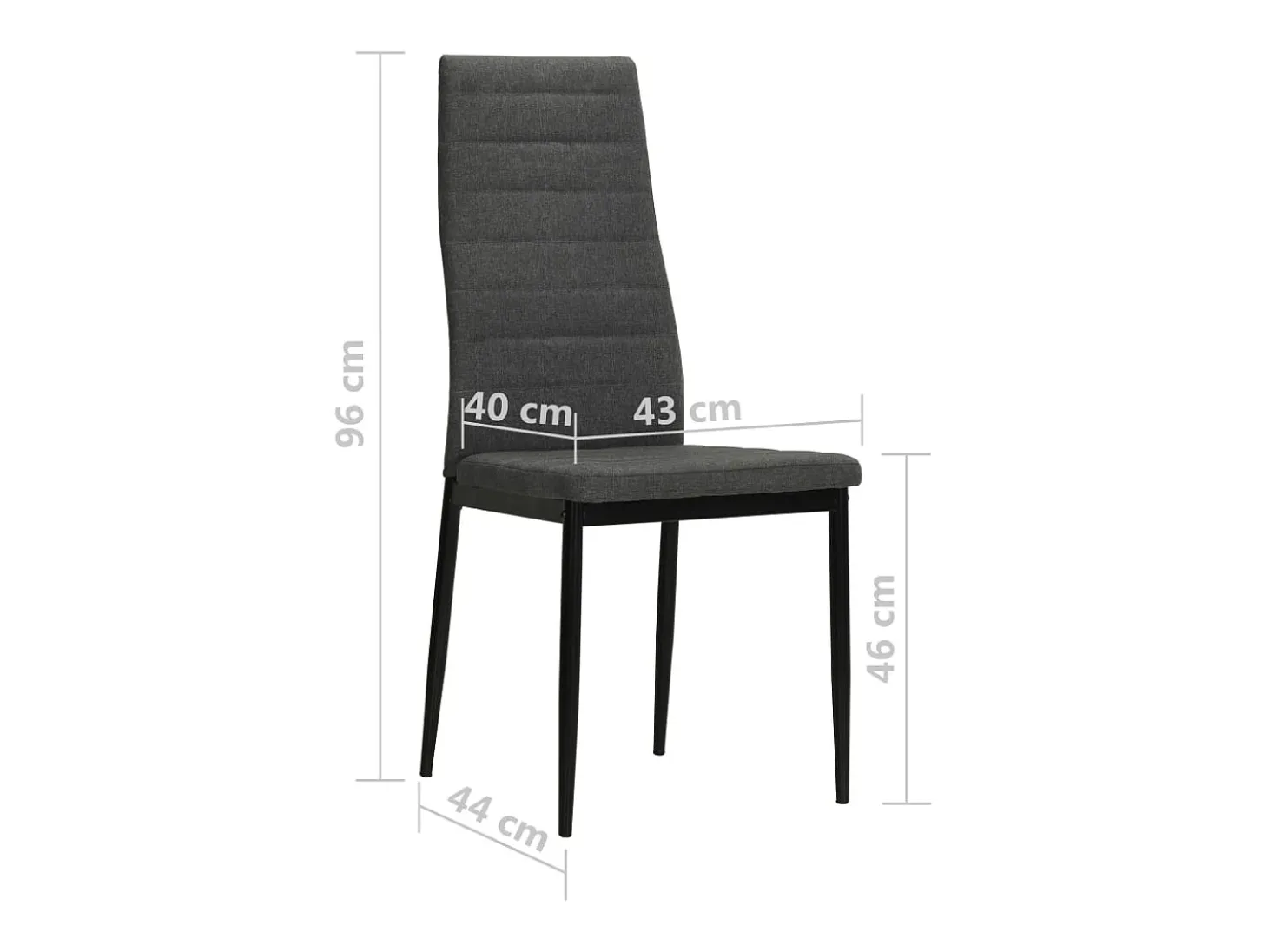Sillas de comedor 2 unidades tela gris oscuro