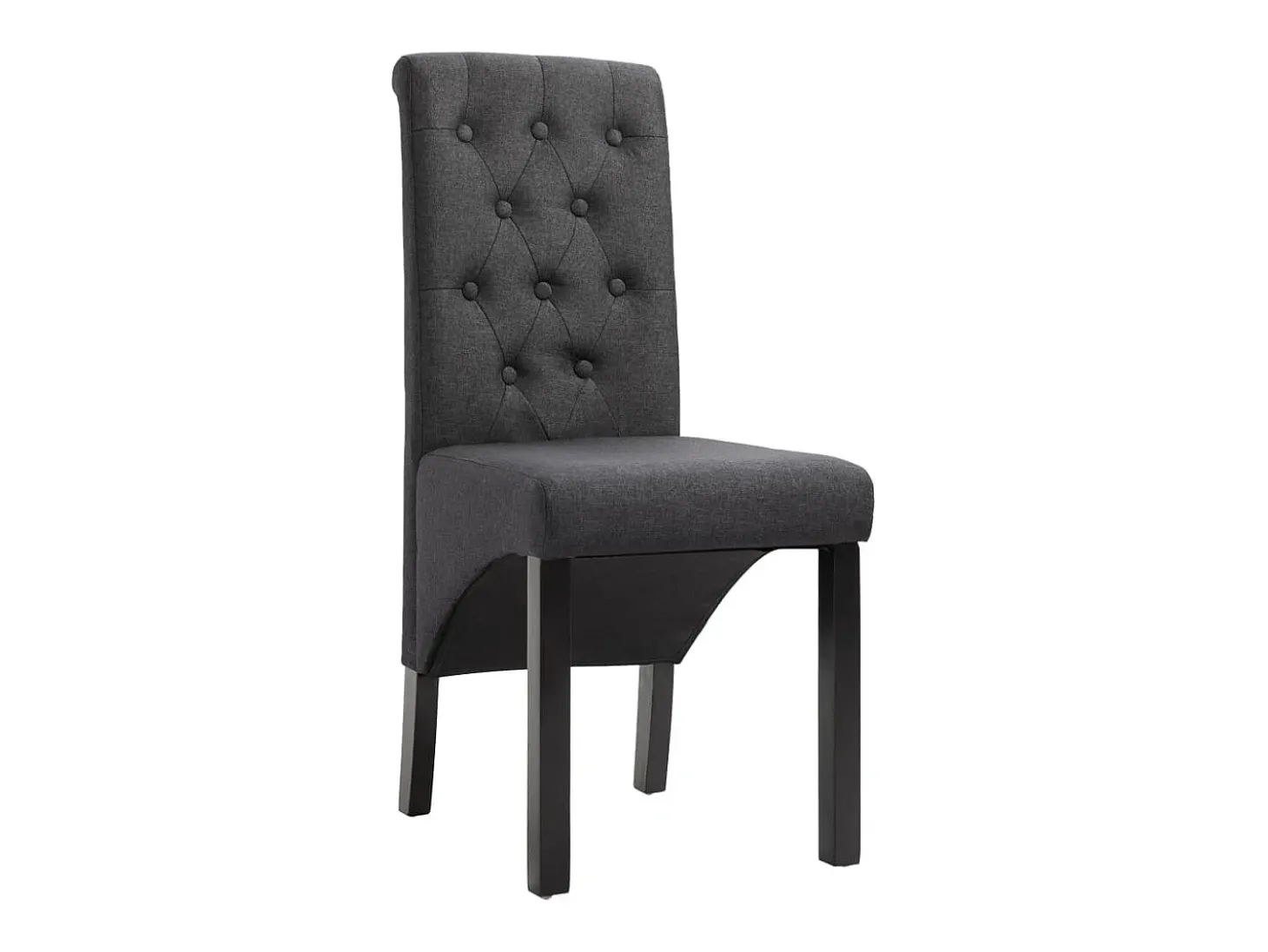 Sillas de comedor 4 unidades tela gris oscuro