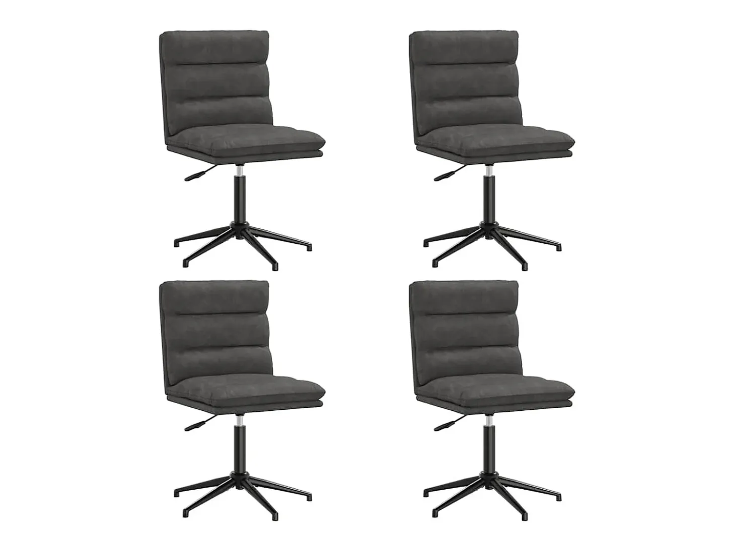 Sillas de comedor 4 unidades cuero sintético negro