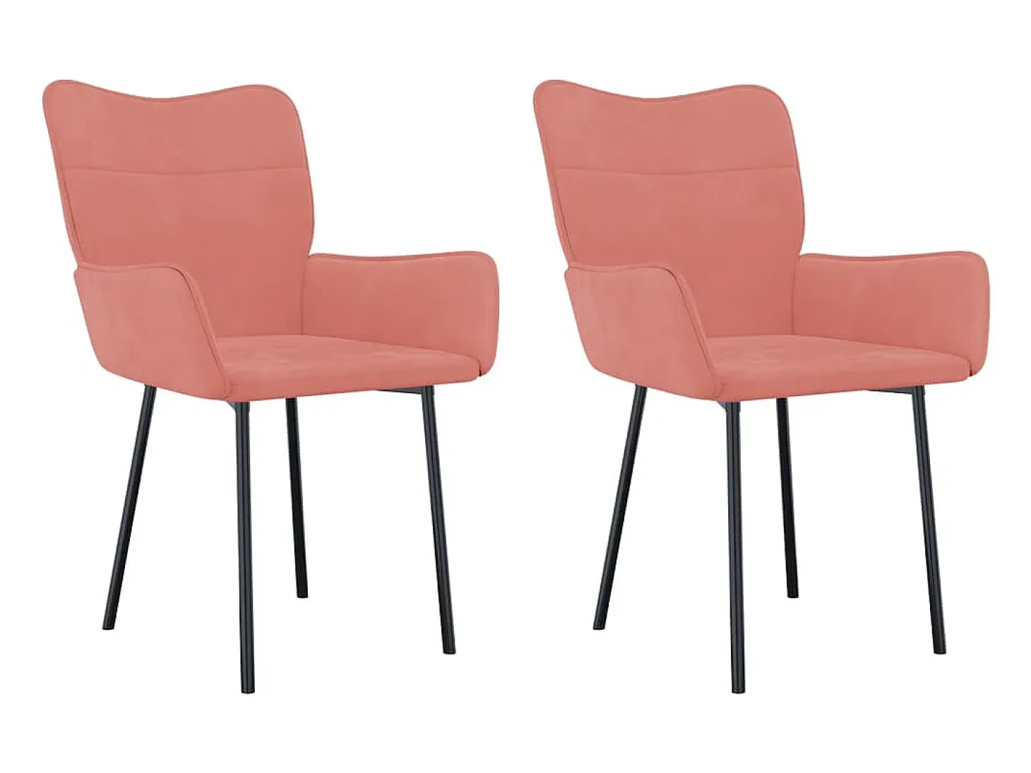 Sillas de comedor 2 unidades terciopelo rosa
