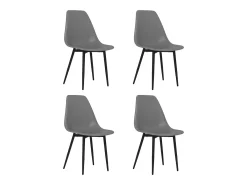 Sillas de comedor 4 unidades gris PP