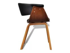 Sillas de comedor 6 unidades madera curvada y cuero sintético