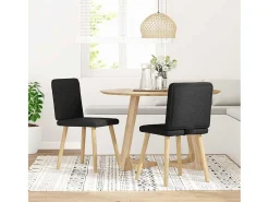 Sillas de comedor 2 unidades tela negro