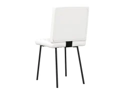 Sillas de comedor 2 unidades cuero sintético blanco