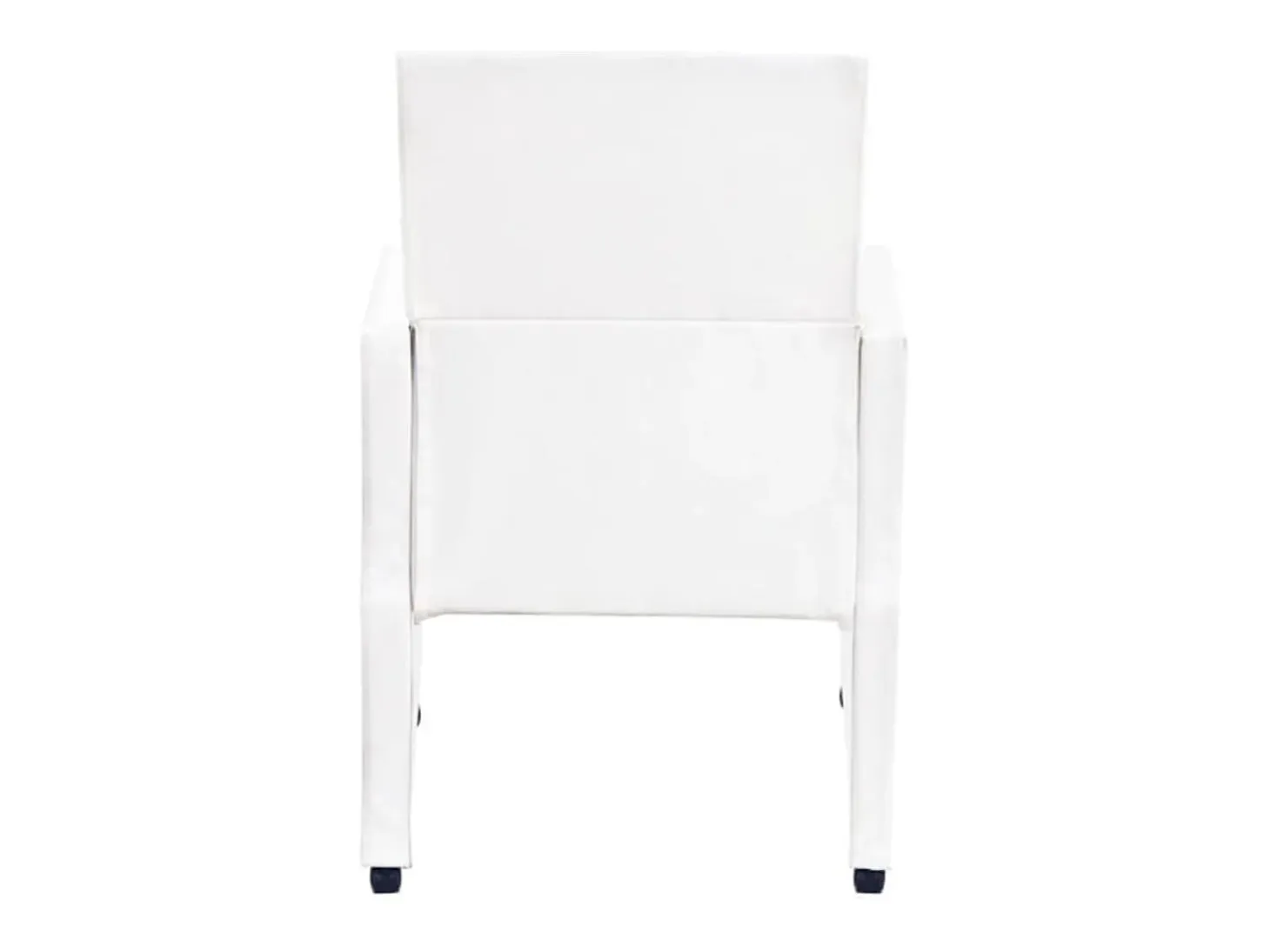 Sillas de comedor 2 unidades cuero sintético blanco