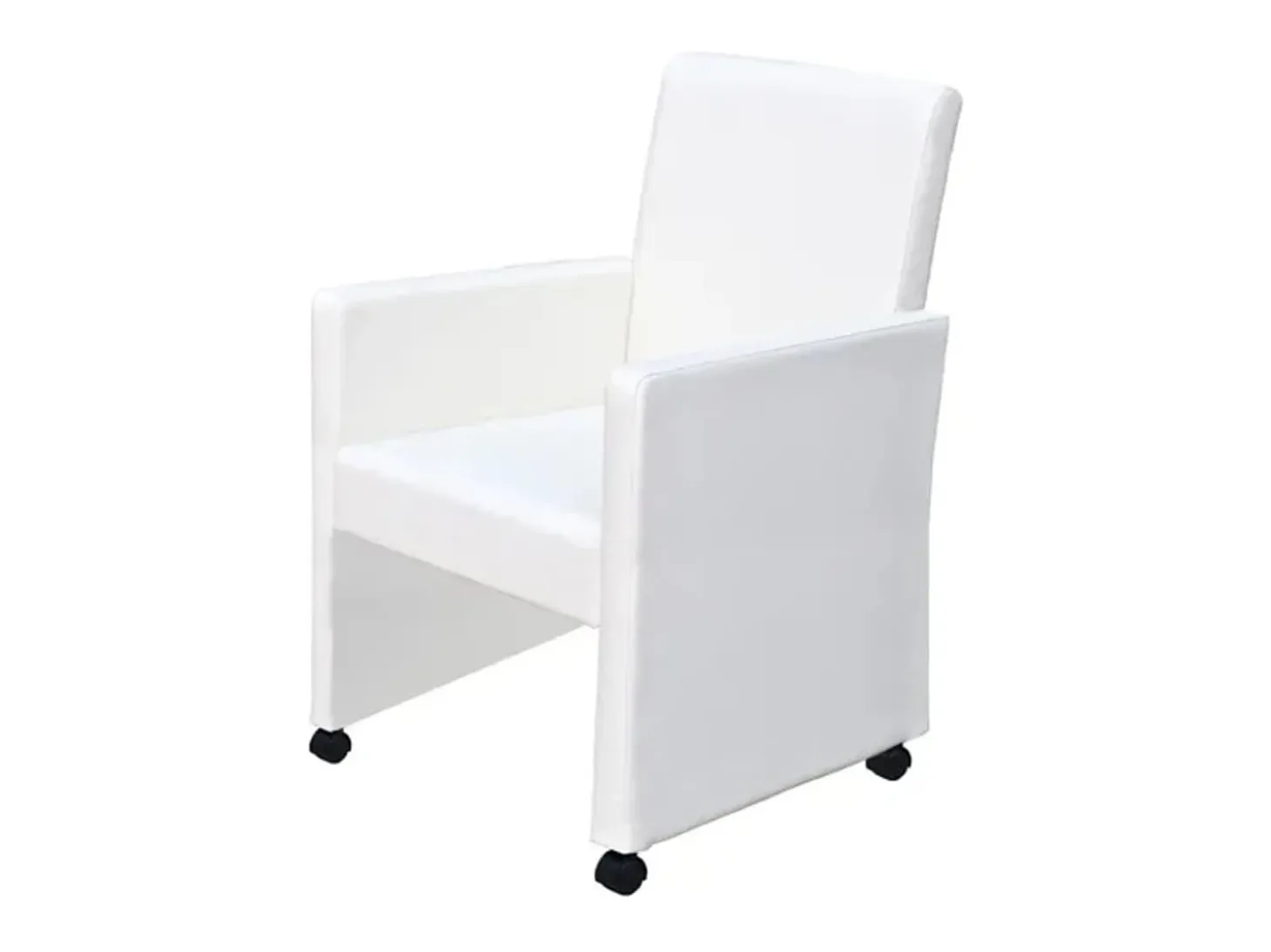 Sillas de comedor 2 unidades cuero sintético blanco