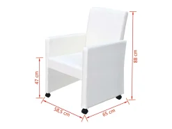 Sillas de comedor 2 unidades cuero sintético blanco