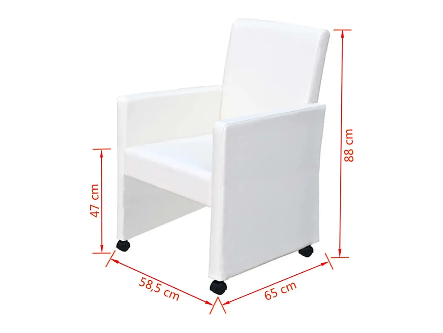 Sillas de comedor 2 unidades cuero sintético blanco