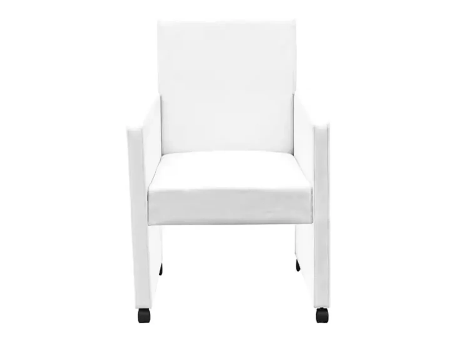 Sillas de comedor 2 unidades cuero sintético blanco