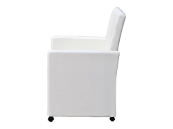 Sillas de comedor 2 unidades cuero sintético blanco