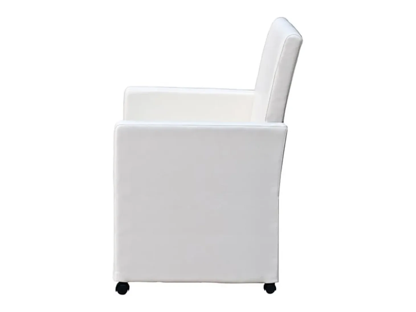 Sillas de comedor 2 unidades cuero sintético blanco
