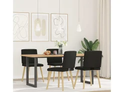 Sillas de comedor 4 unidades tela negras