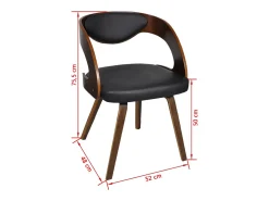 Sillas de comedor 2 unidades cuero sintético marrón