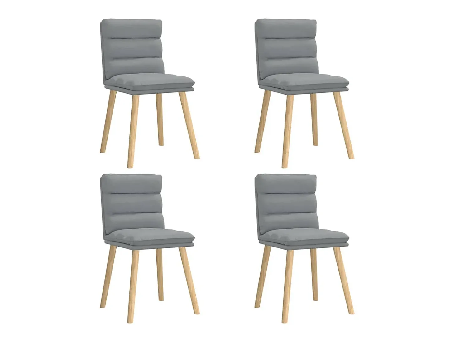 Sillas de comedor 4 unidades tela gris claro