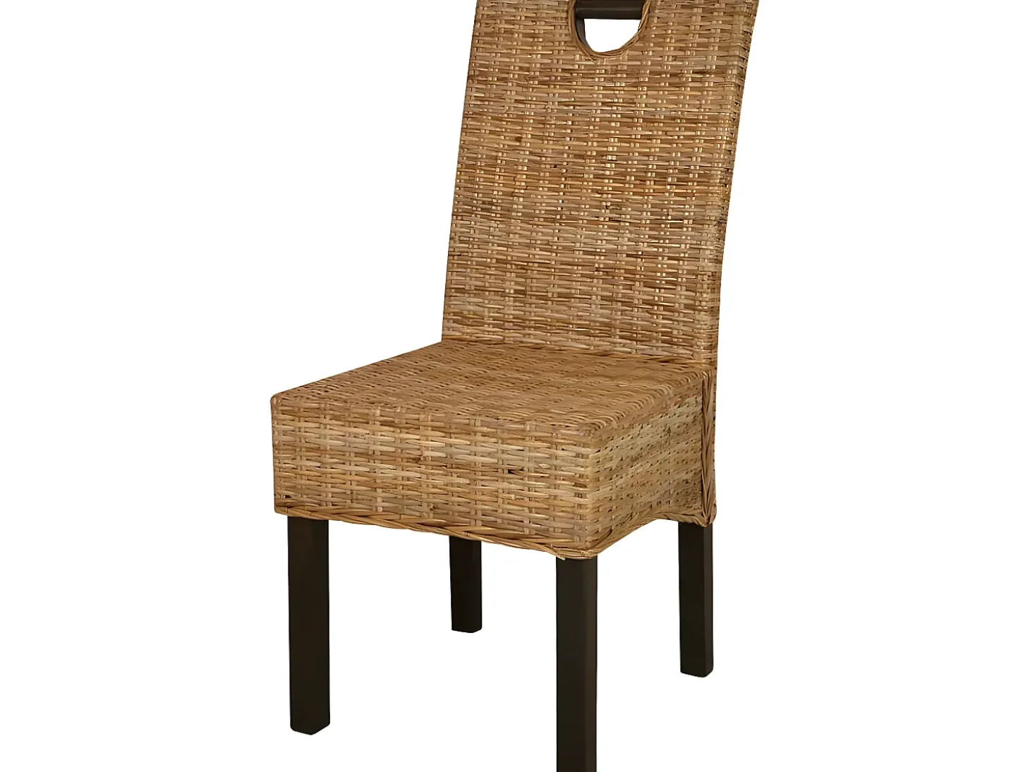 Sillas de comedor 2 unidades ratán kubu y madera de mango