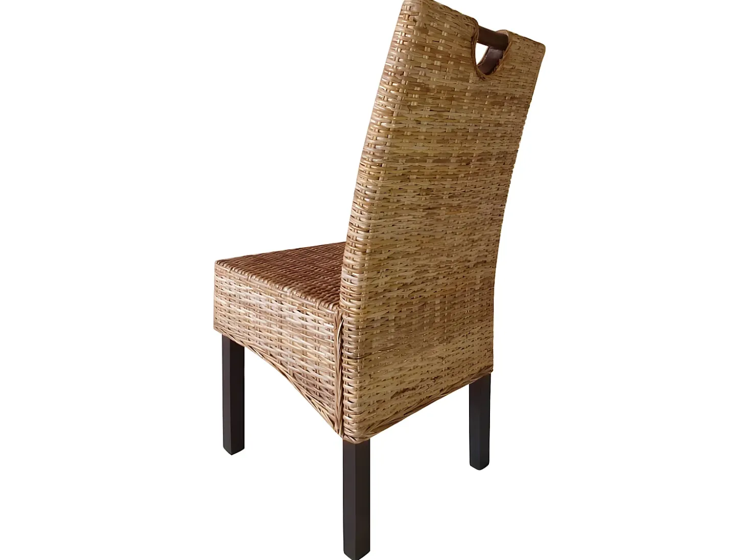 Sillas de comedor 2 unidades ratán kubu y madera de mango