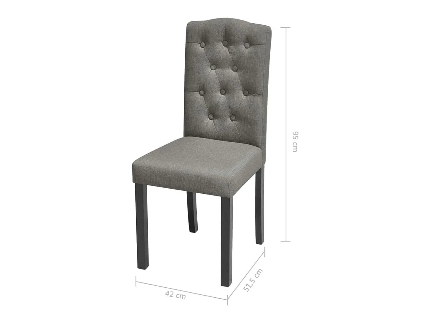 Sillas de comedor 2 unidades tela gris