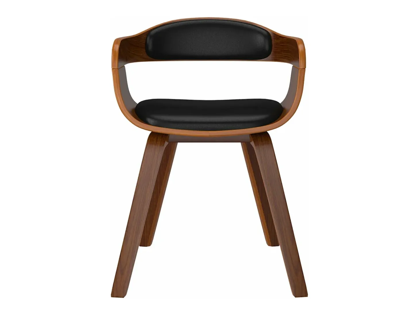 Sillas de comedor 6 unidades cuero sintético y madera curvada negro
