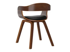 Sillas de comedor 6 unidades cuero sintético y madera curvada negro