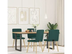 Sillas de comedor 4 unidades tela verde oscuro