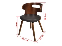 Sillas de comedor 6 unidades cuero sintético marrón