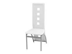Sillas de comedor 4 unidades cuero sintético blanco