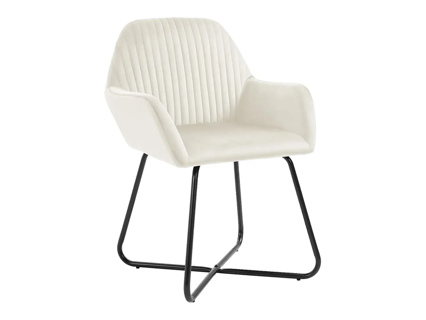 Sillas de comedor 4 unidades terciopelo crema