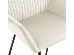 Sillas de comedor 4 unidades terciopelo crema