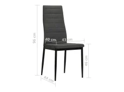 Sillas de comedor 6 unidades tela gris oscuro