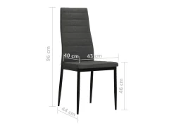 Sillas de comedor 6 unidades tela gris oscuro